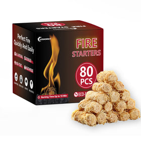 WishDirect 80-roll fire starters pack ready for quick, clean ignition