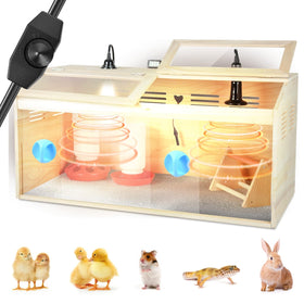 WISMOIER Chick Brooder Box assembled with accessories for quick setup and chick care.
