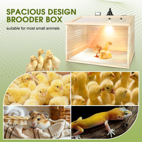 WISMOIER wooden brooder box ventilation holes promote airflow and comfort.