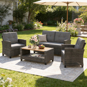 Wisteria Lane 4-piece patio set in outdoor space for seating and entertaining