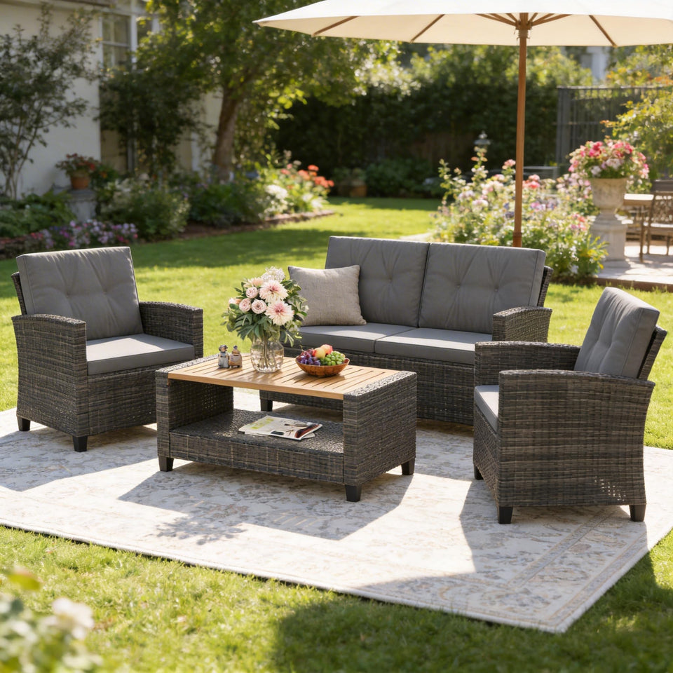 Wisteria Lane 4-piece patio set in outdoor space for seating and entertaining