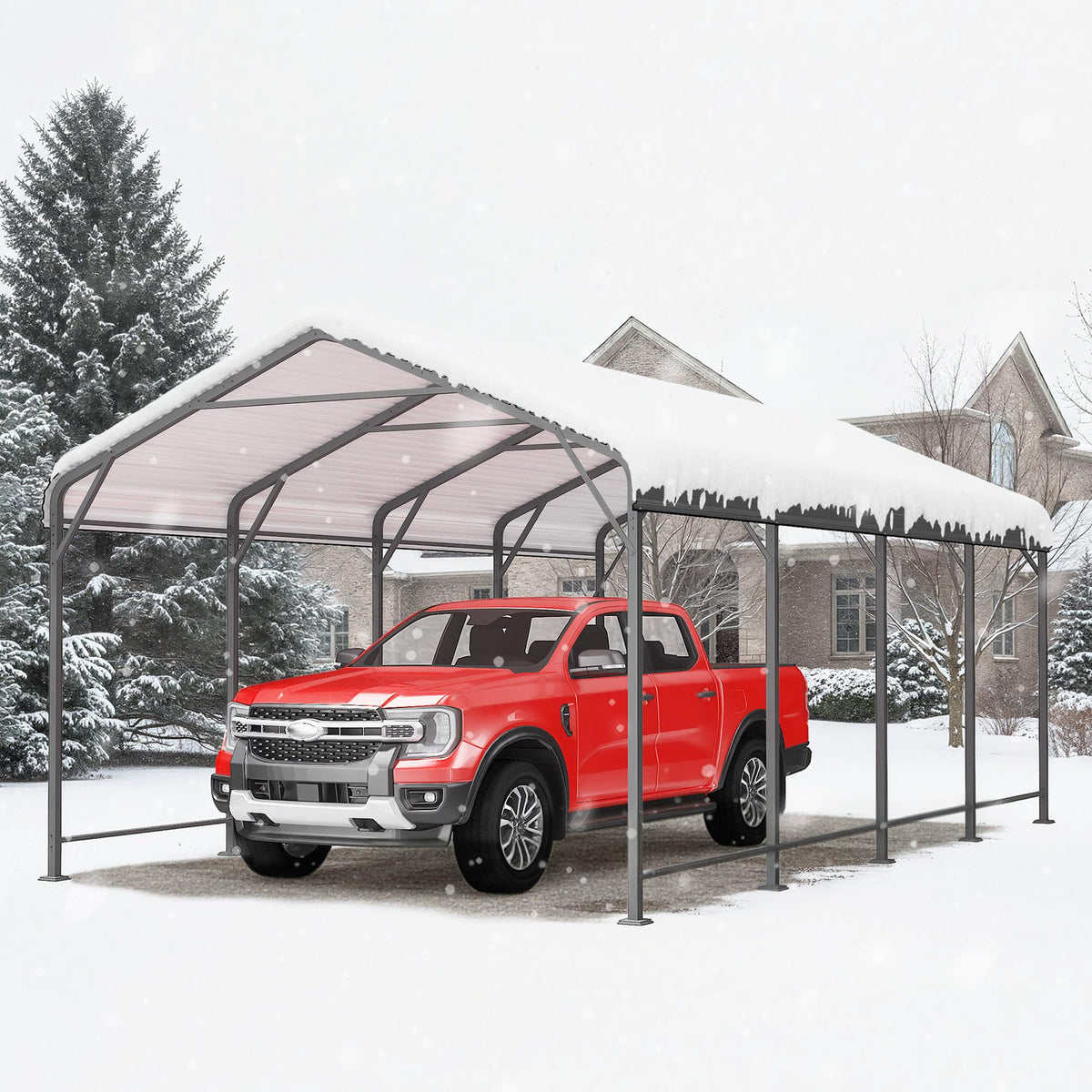 Wisteria Lane application scenarios cover carport as party shelter and outdoor venue.