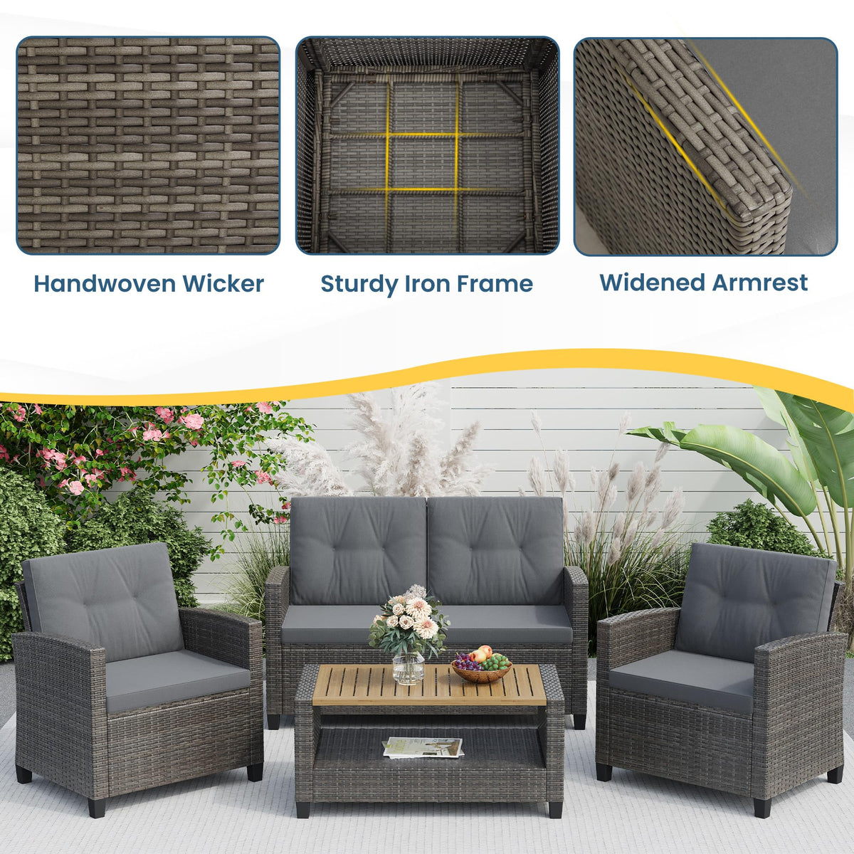 Wisteria Lane coffee table with tempered wood top for easy cleaning