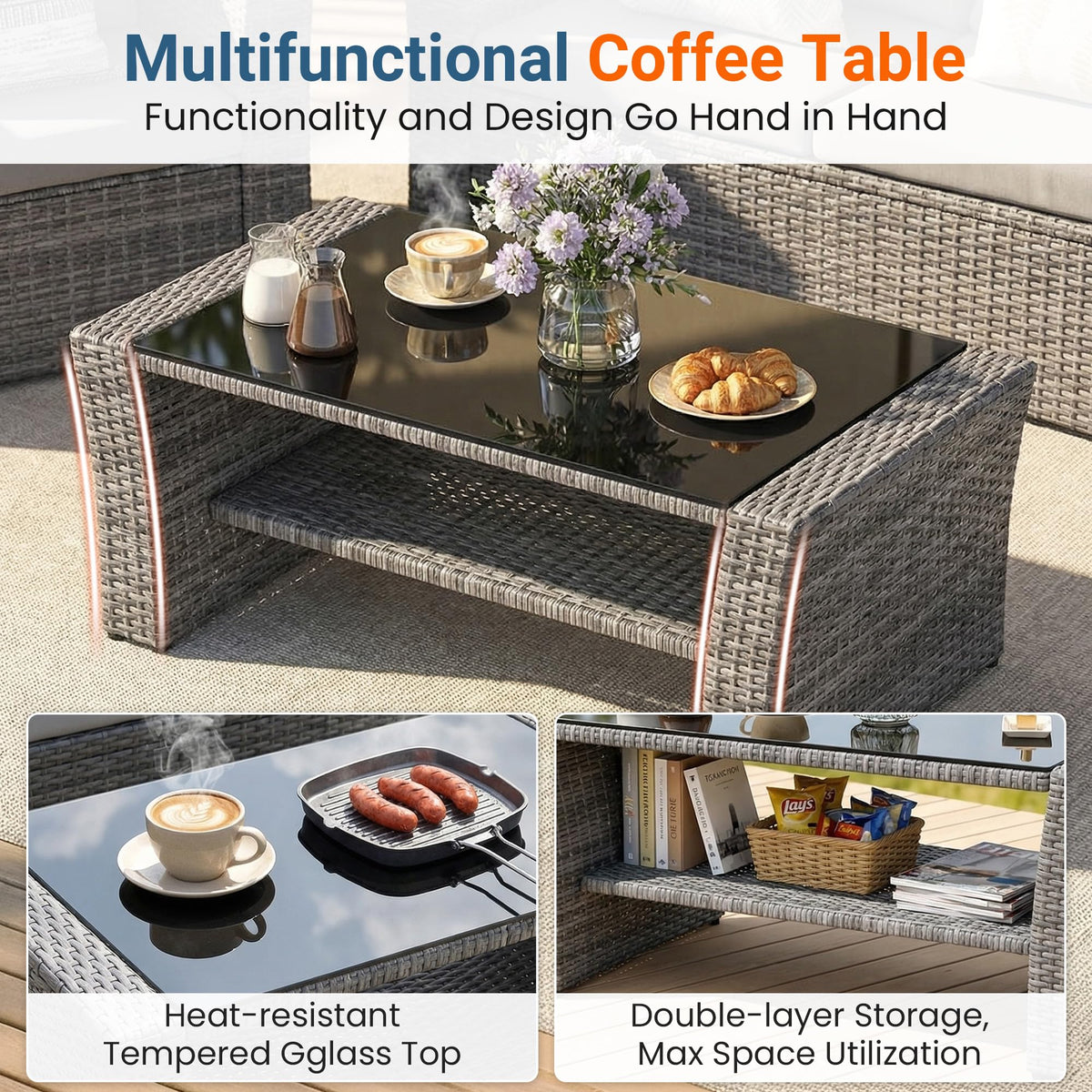 Wisteria Lane double-layer storage shelf under the table for organization.