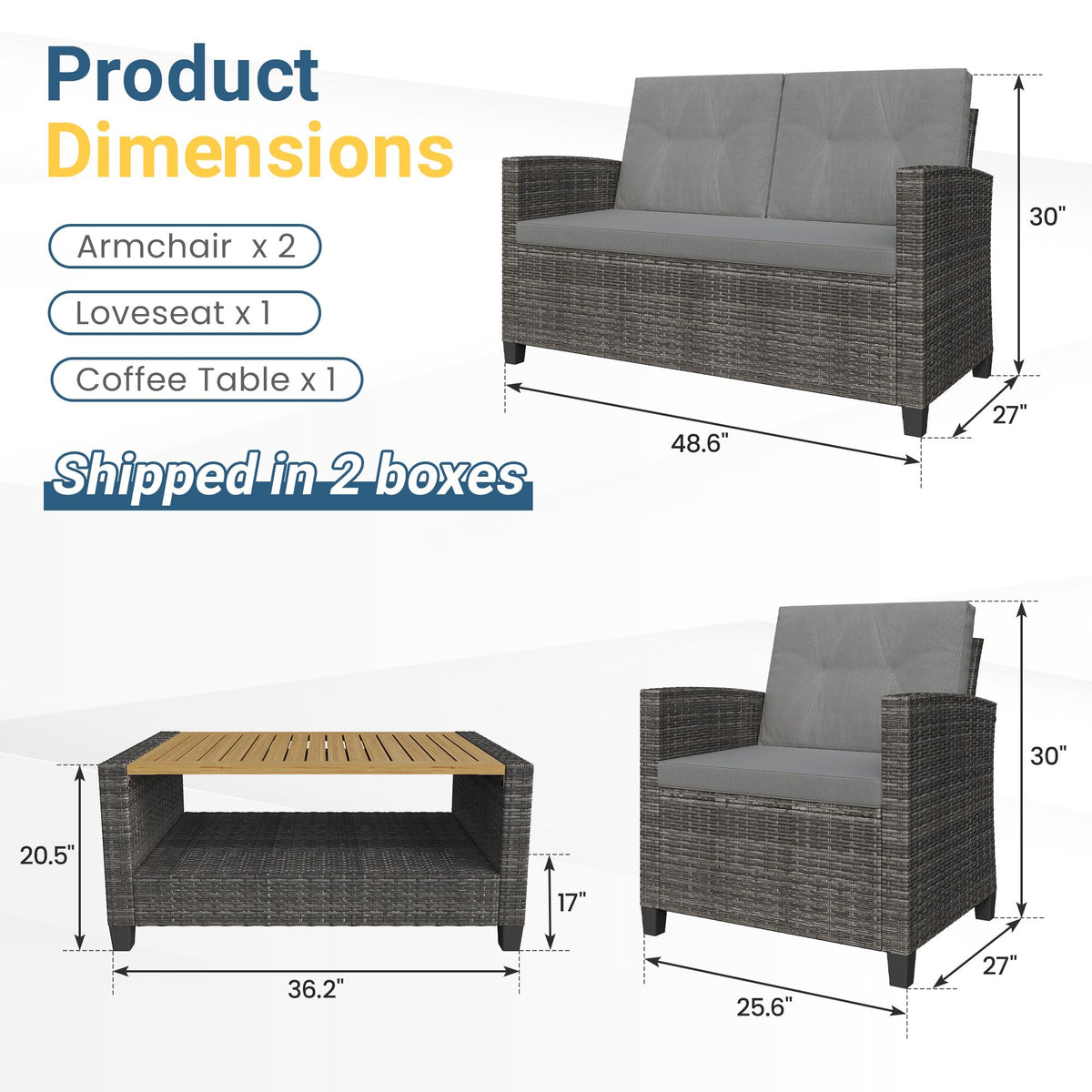 Wisteria Lane loveseat 48 in wide for comfortable outdoor seating