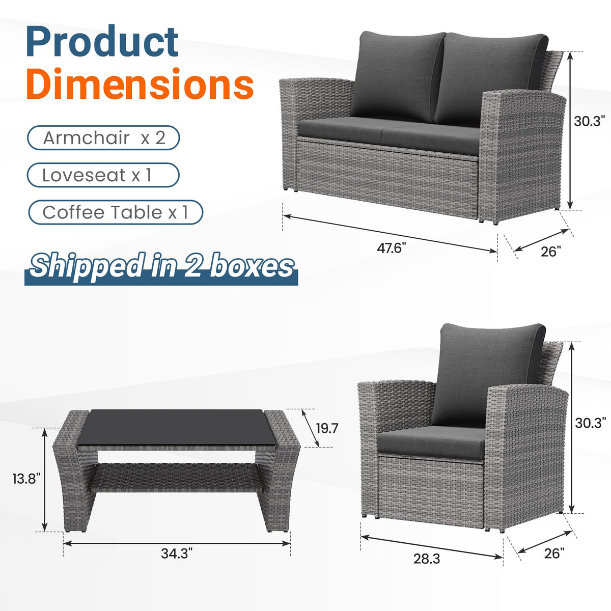 Wisteria Lane outdoor sofa with high backrest for comfortable lounging.