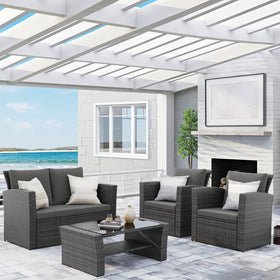 Wisteria Lane set highlighting extra-wide armrests for relaxed seating.