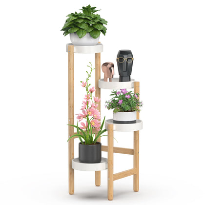 Wisuce bamboo plant stand assembly shows easy setup and space efficiency.