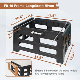 Witbee hive stand reinforced brackets demonstrate durable weight distribution.