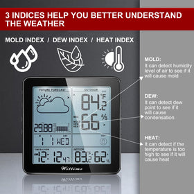 Wittime Weather Station atomic clock auto-updates time for accuracy.