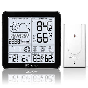 Wittime Weather Station front view with 180-degree display for easy reading.
