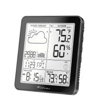 Wittime Weather Station included components show sensor, station, manual.