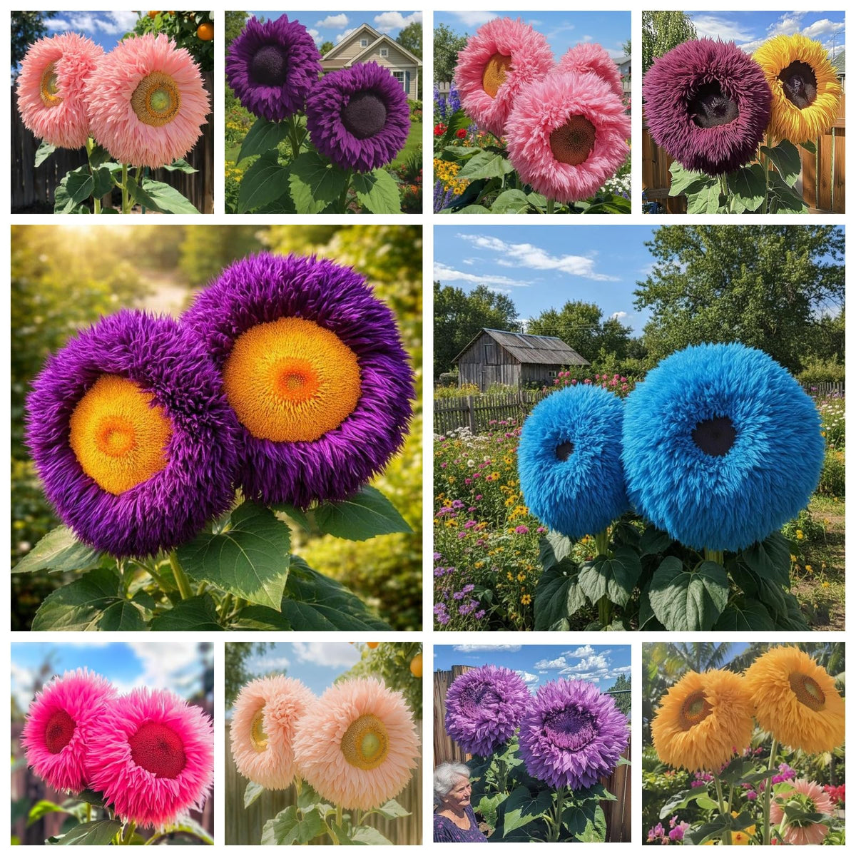 Wivolibe Giant Teddy Bear sunflower seeds pack front view, premium heirloom seed selection for vibrant gardens.