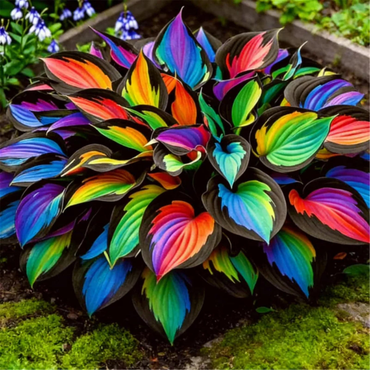 Wivolibe hosta foliage close-up highlights vibrant greens for outdoor beauty