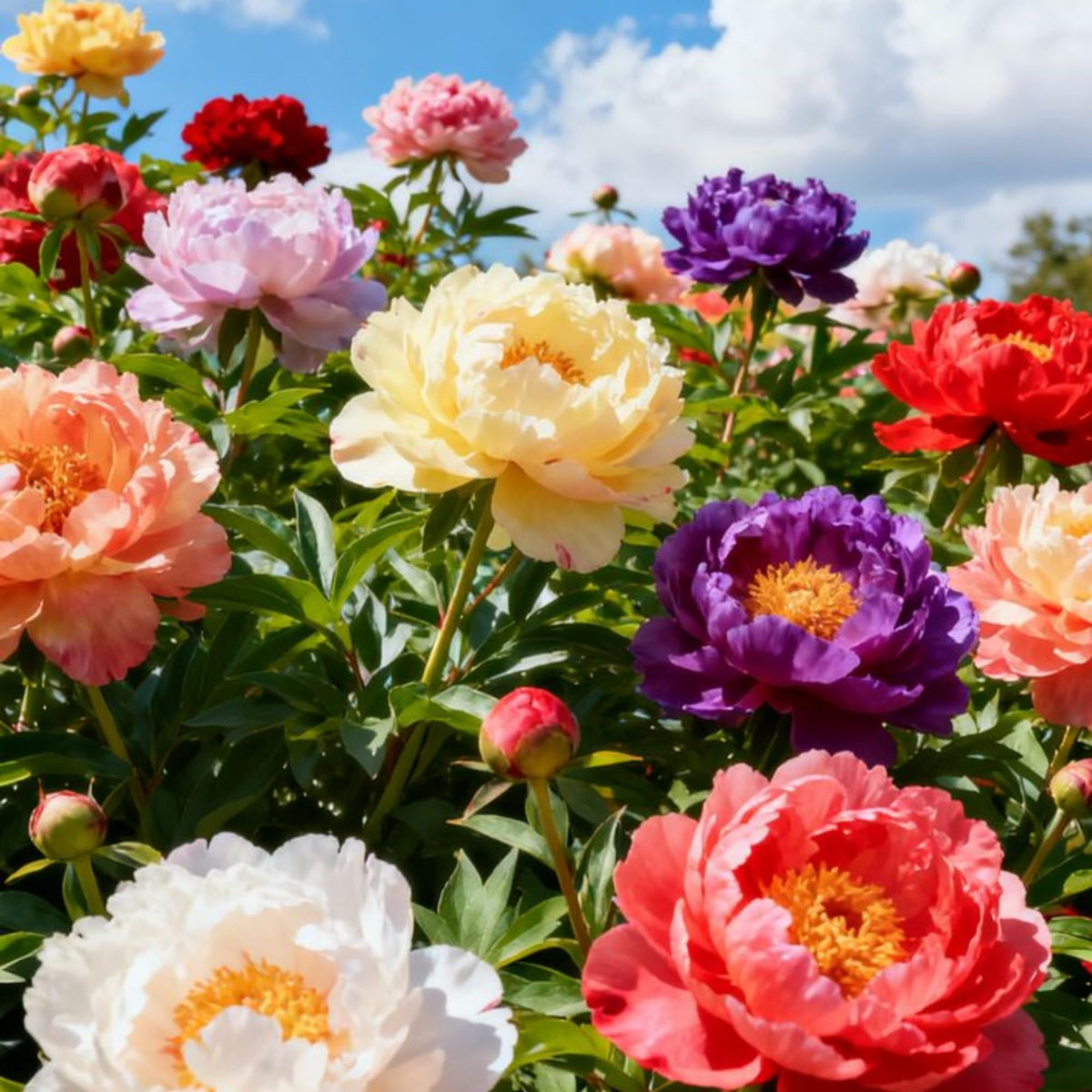 Wivolibe peonies 20-27 inches tall, decorating garden borders with height.