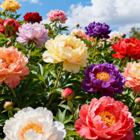 Wivolibe peonies 20-27 inches tall, decorating garden borders with height.