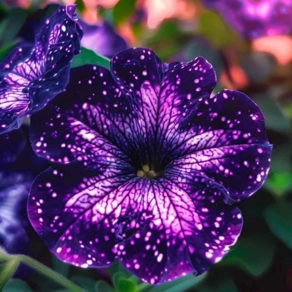 Wivolibe Petunia garden in full sun with vibrant color.