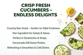 Wivolibe Persian cucumber harvests with tender, thin-skinned fruit.