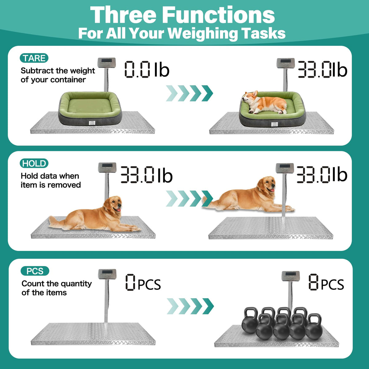Wixeeua Upgraded 1100lb dog scale durable display for reliable readings on the go.