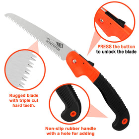WixiTool compact pack-ready pruning saw ideal for camping and hiking.