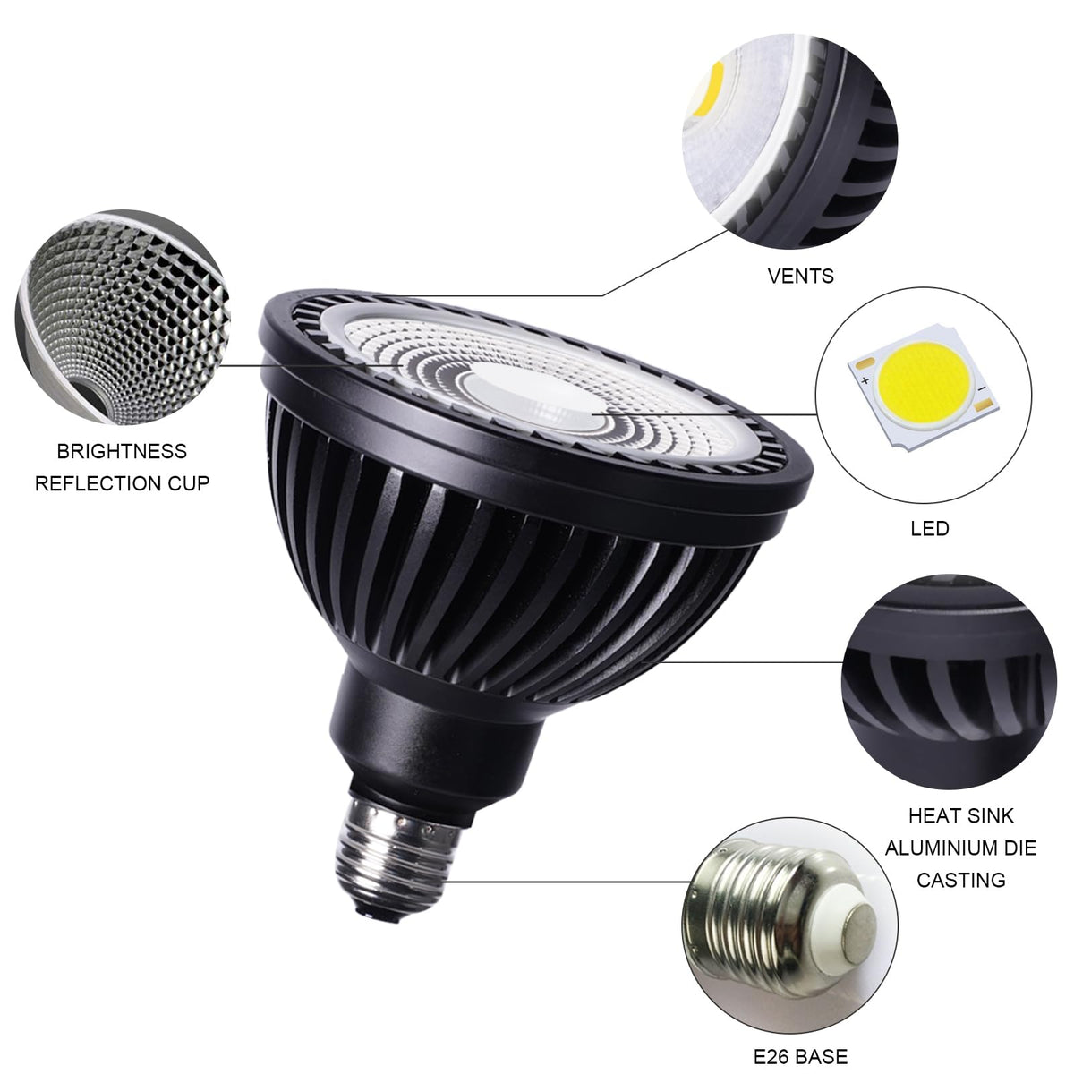 Wiyifada 45W LED pool light offers energy-efficient brightness.