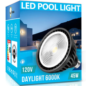 Wiyifada LED pool light bulb with 6000K daylight for clear nighttime visibility.