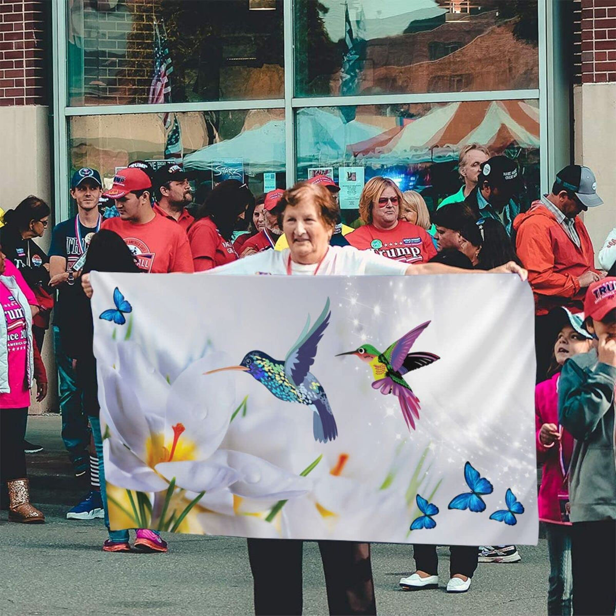 Wizfuyq bright color flag enhances garden or entrance decor