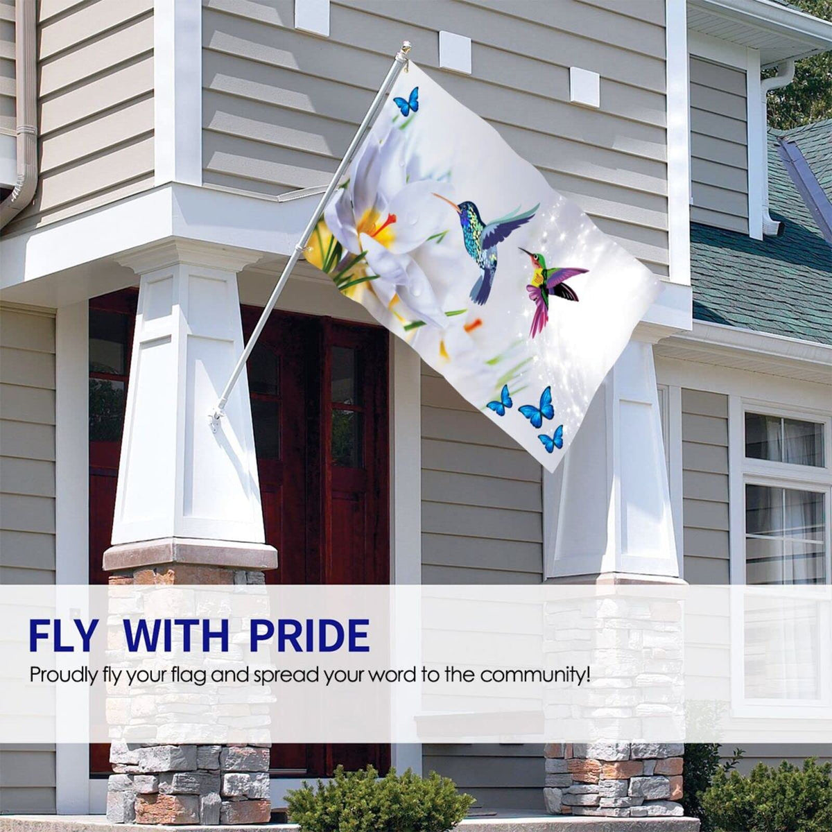 Wizfuyq double-stitched flag with metal grommets for durable mounting