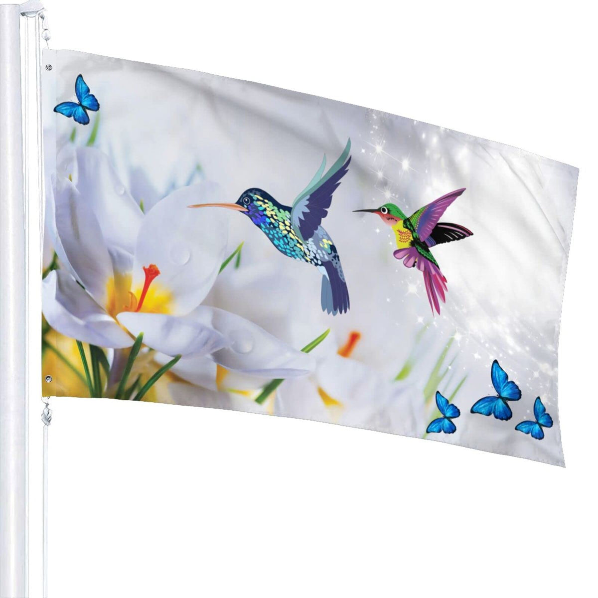 Wizfuyq hummingbird breeze flag captures motion for porch charm