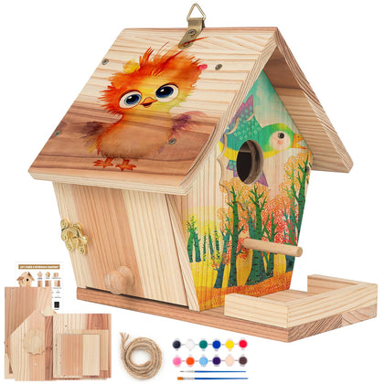WIZGSZ birdhouse assembly parts for a beginner-friendly outdoor project.
