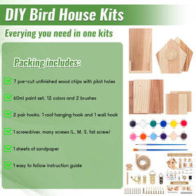 WIZGSZ birdhouse with feeder trough supports feeding visiting birds.