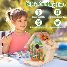 WIZGSZ family-friendly kit invites kids and adults to paint the birdhouse.