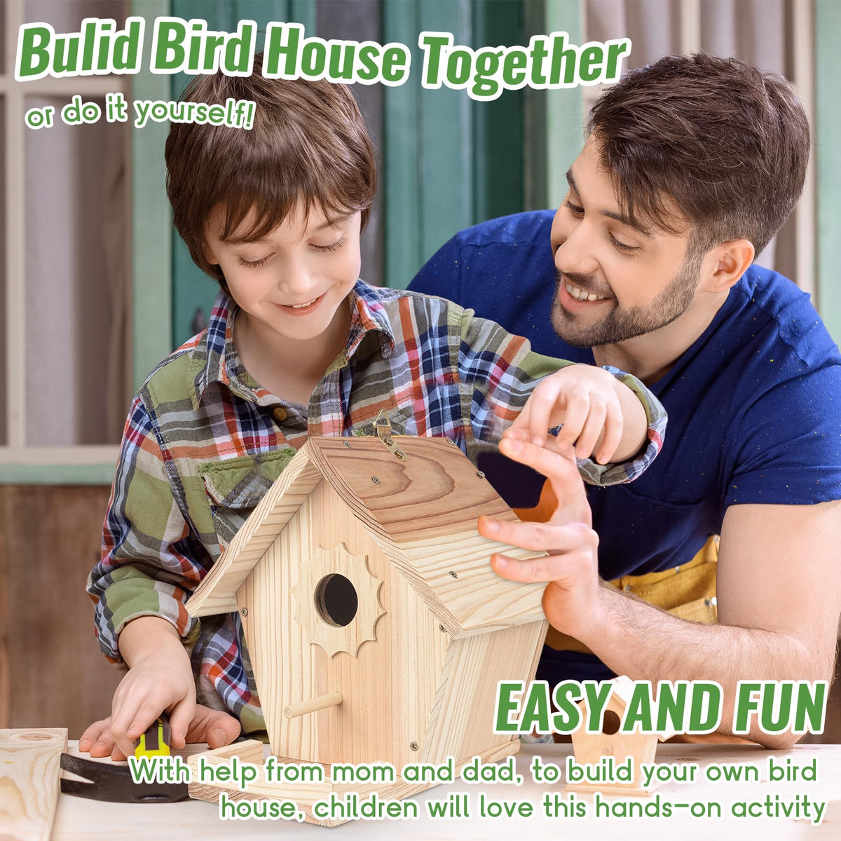 WIZGSZ birdhouse left door improves ventilation and easy cleaning.