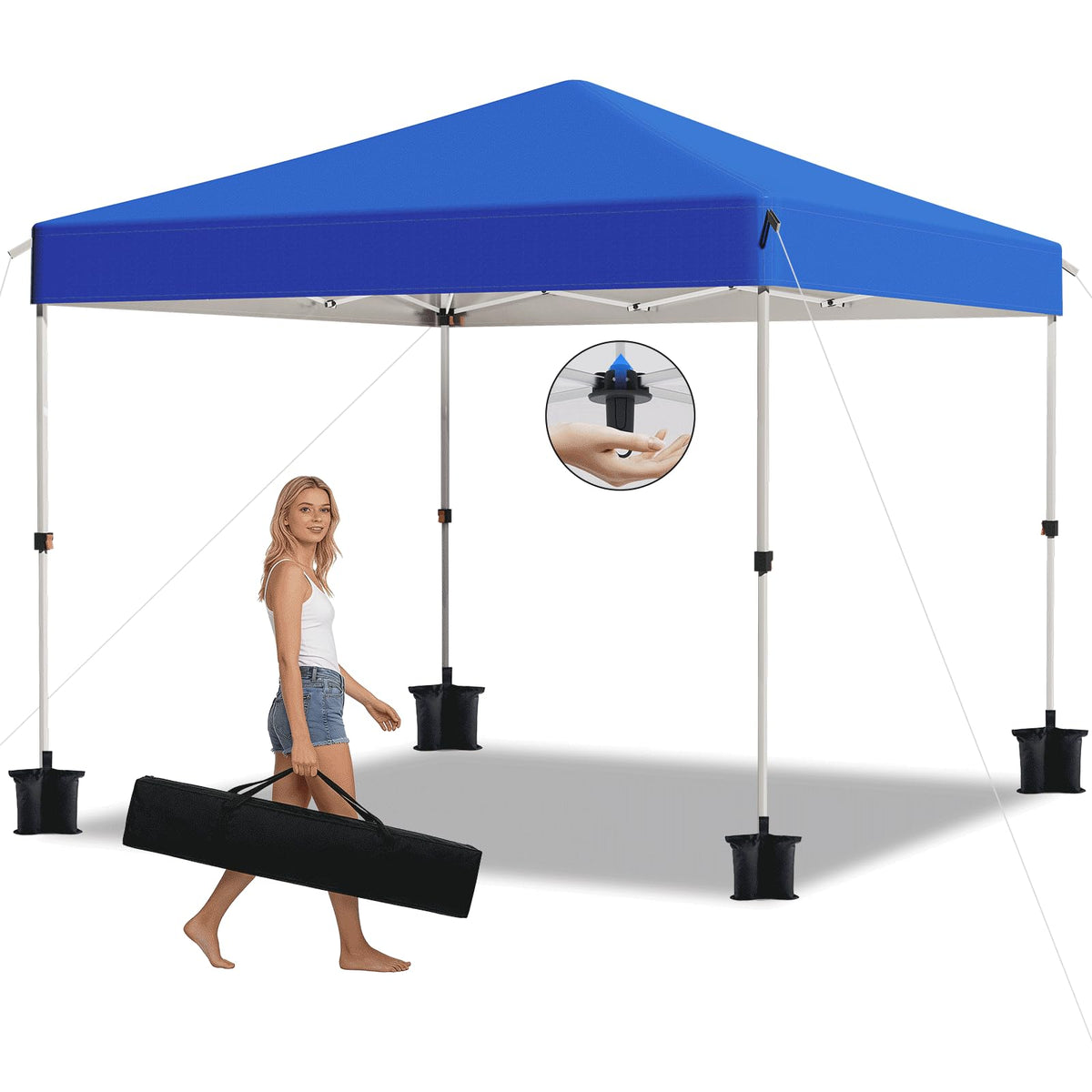 WIZKAPE 10x10 pop-up tent setup enabling fast one-person shade at events.