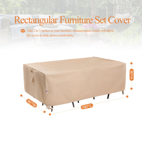 WJ-X3 beige outdoor furniture cover blends with patio styling.