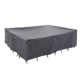 WJ-X3 large rectangular outdoor cover over dining table protecting from sun and rain