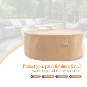 WJ-X3 beige outdoor cover blending with patio furniture aesthetics