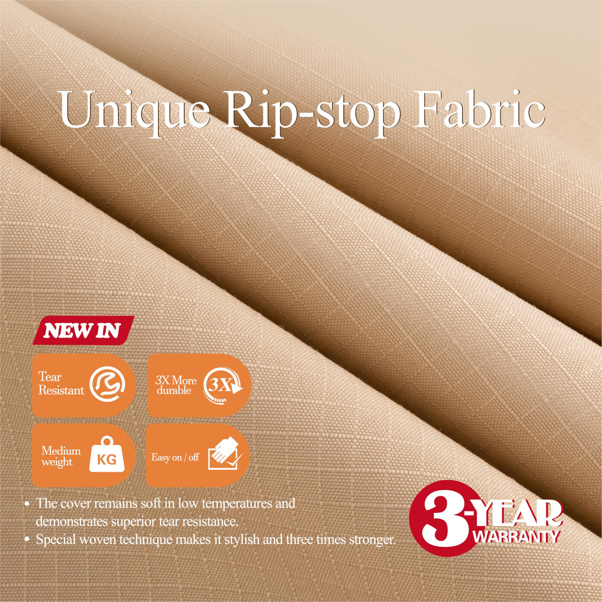 WJ-X3 table cover side view showing secure fit for windy days