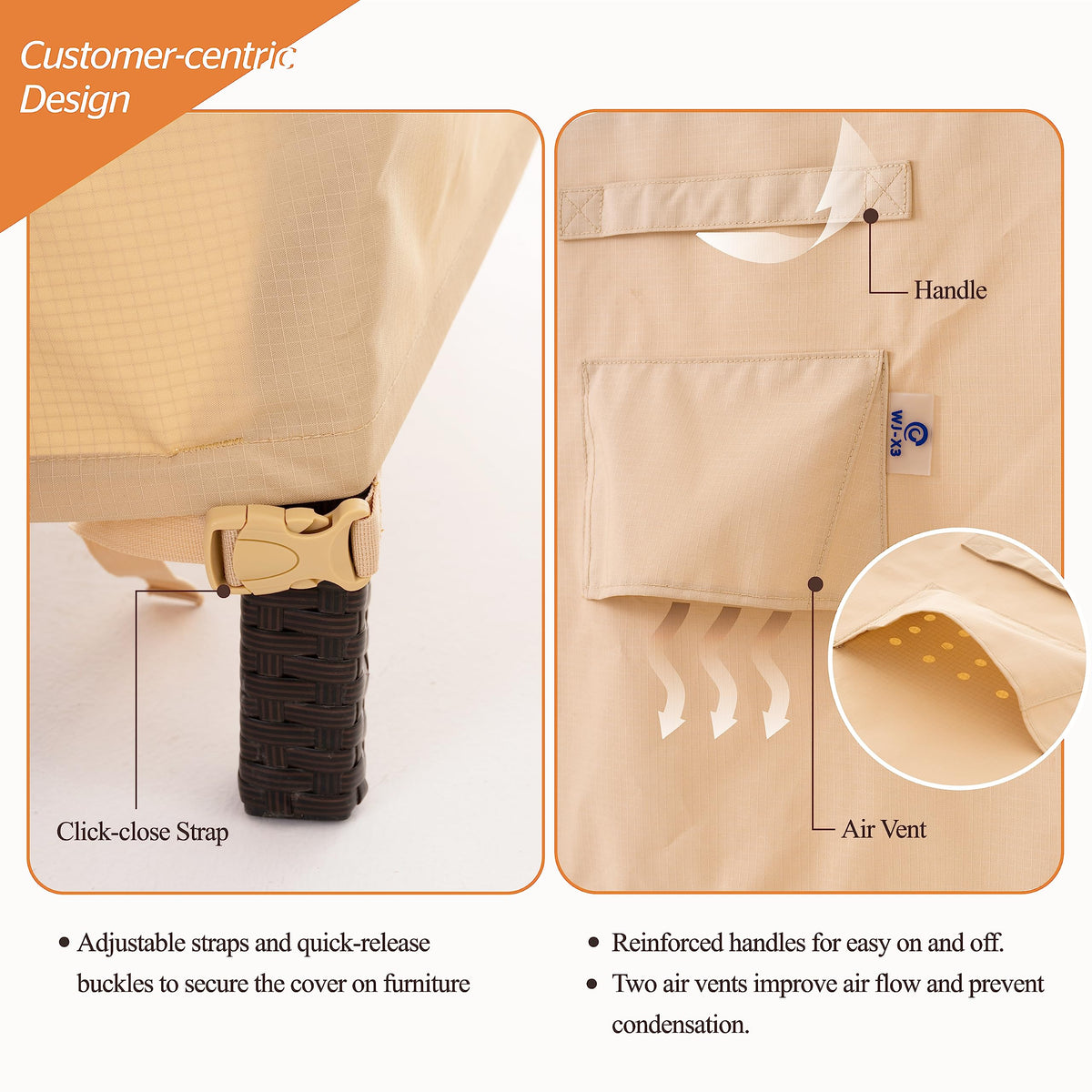 WJ-X3 weatherproof corner protection against rain and debris