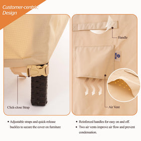 WJ-X3 two reinforced handles allow easy on-off coverage for large tables.