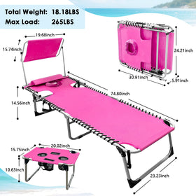 WKFAMOUT chair shows removable canopy for adjustable shade during lounging.