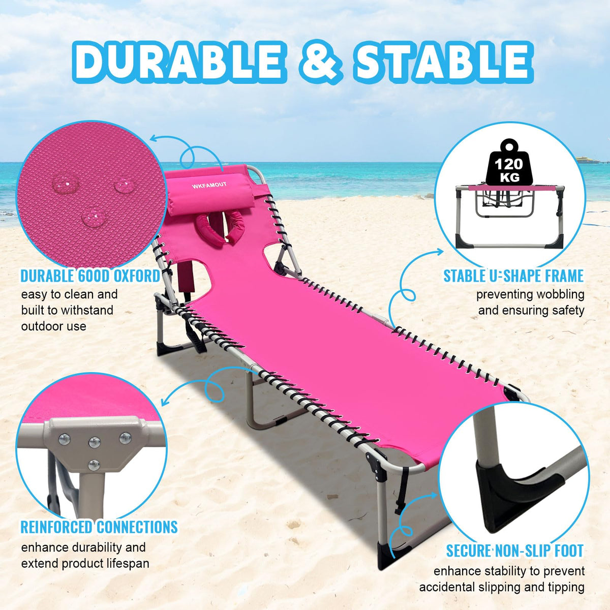 WKFAMOUT removable pillow adds neck support while relaxing.