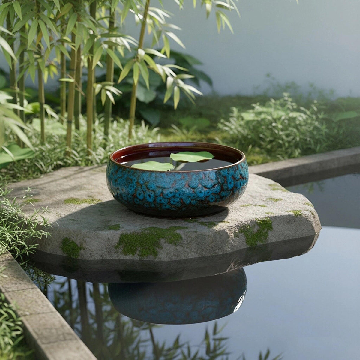 WKHOKI Lotus Bowl Planter indoor decor for elegant aquatic plant arrangement.