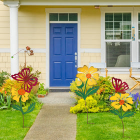 WKHOMEDECO rustproof steel stake resists weather for lasting outdoor decor.