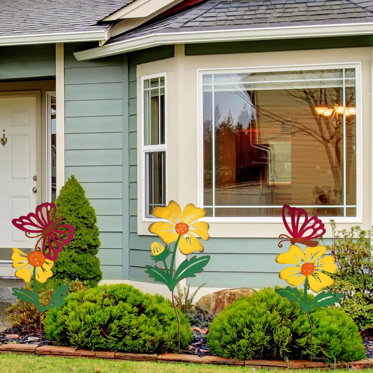 WKHOMEDECO vibrant colors pop against greenery along borders and pathways.