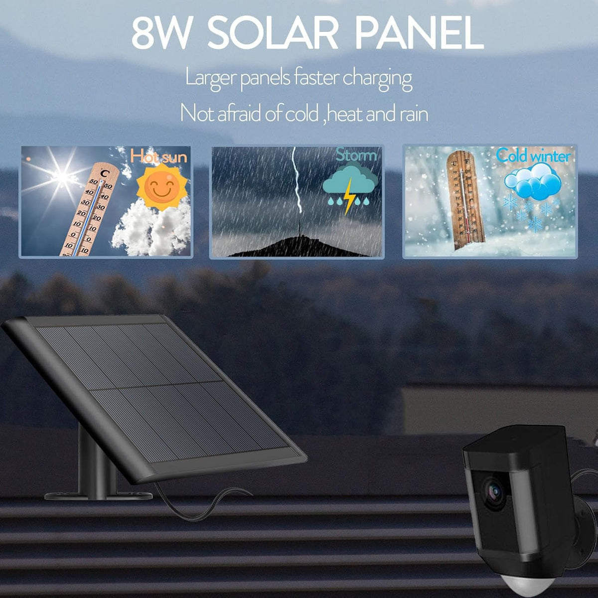 WKKLQ 360-degree bracket allows optimal sun exposure for steady charging.