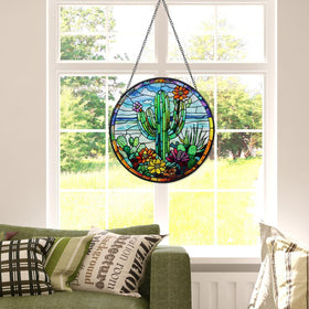 Wkyqes cactus suncatcher handmade craftsmanship shines.