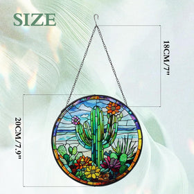 Wkyqes indoor outdoor cactus decor adds warm color.