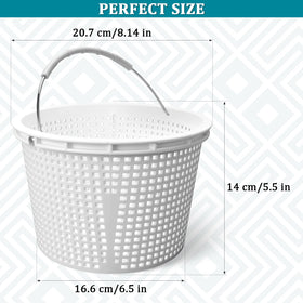WKZO easy-installation 8-inch pool skimmer basket for quick tool-free setup.