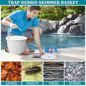 WKZO 8-inch skimmer basket with stainless steel handle for easy grip.